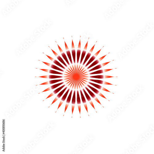 Round gradient Mandala on isolated white background. Abstract geometry pattern.