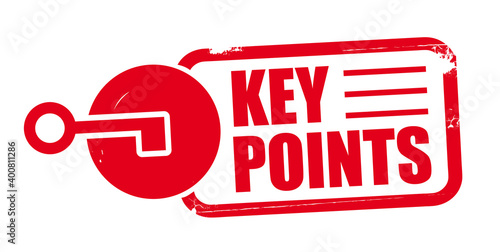 KEY POINTS - red rubber stamp vector illustration
