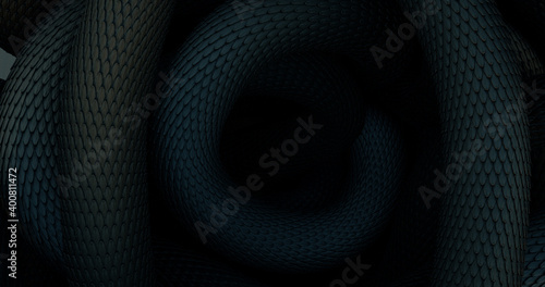 Snakes Abstraction Background. 3D illustration