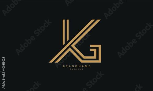 Alphabet letters Initials Monogram logo KG, GK, K and G