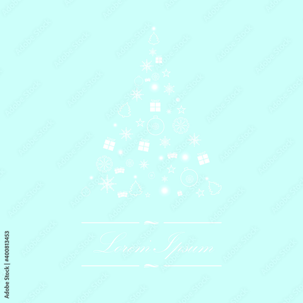 Vector christmas tree made from various shapes