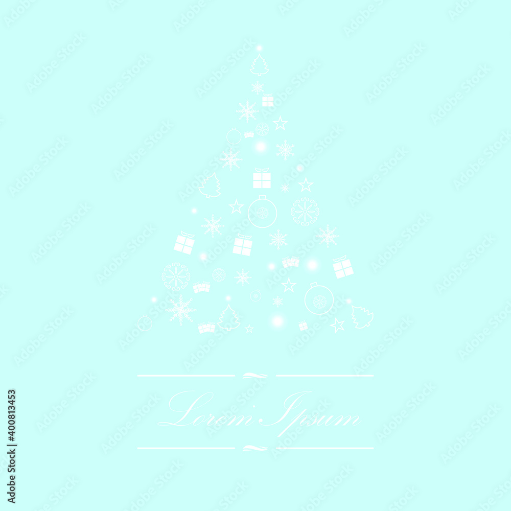 Vector christmas tree made from various shapes Vector christmas tree made from various shapes