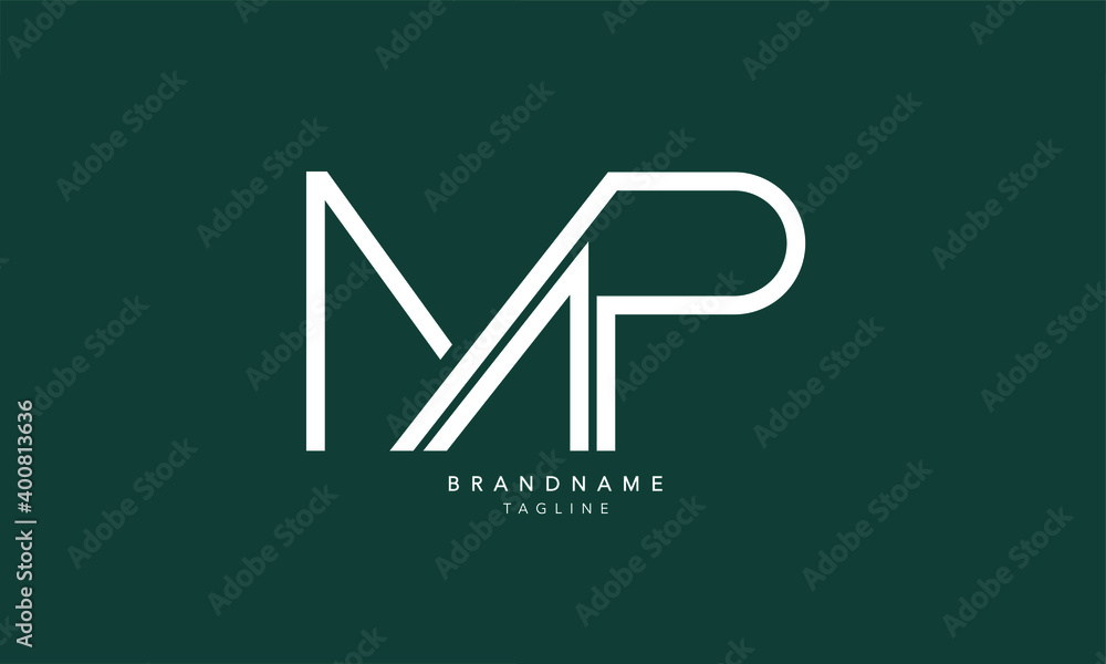 PM initial monogram logo Stock Vector