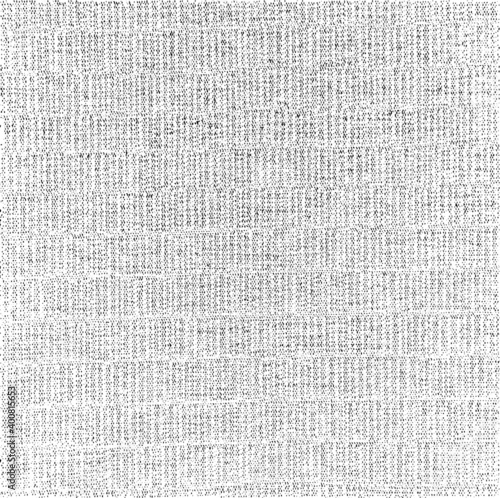 Vector fabric texture. Distressed texture of weaving fabric. Grunge background. Abstract halftone vector illustration. Overlay to create interesting effect and depth. Black isolated on white. EPS10.