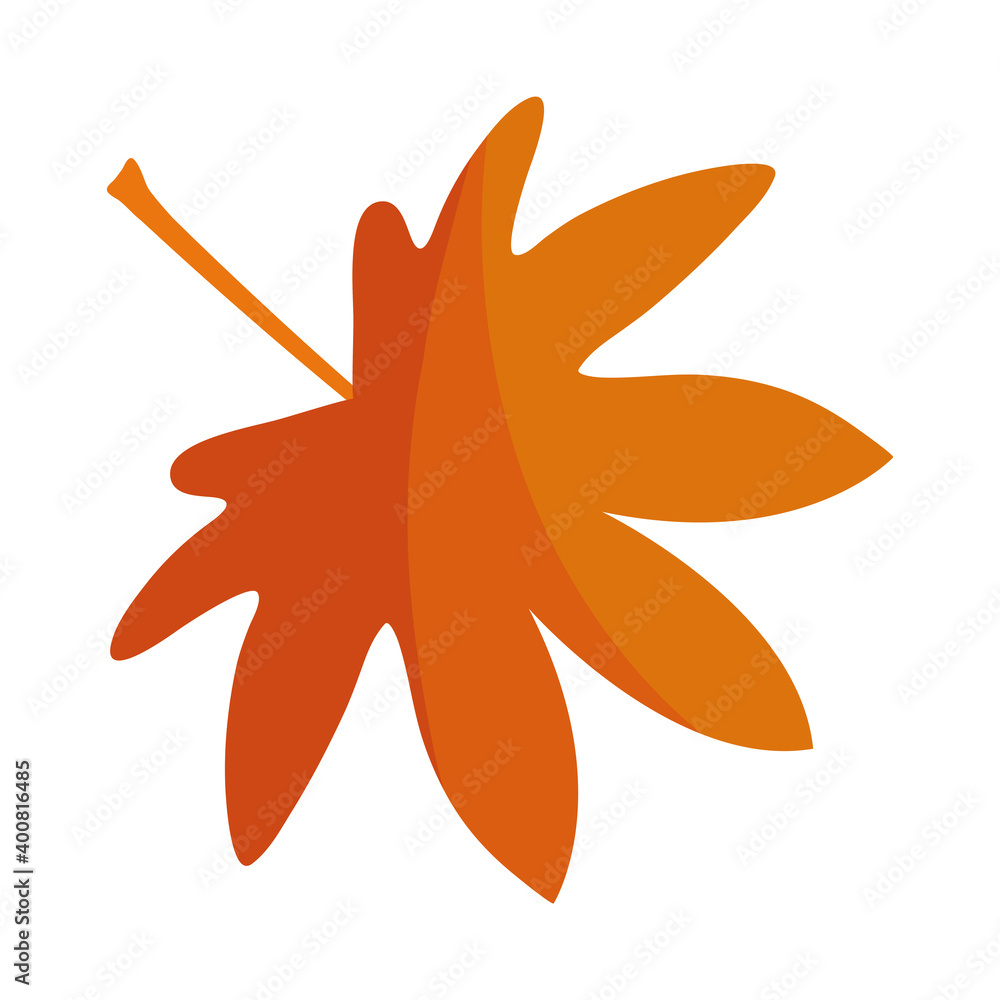 webbed form leaf plant style flat icon vector illustration design