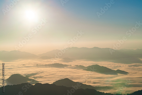 sunset in the mountains