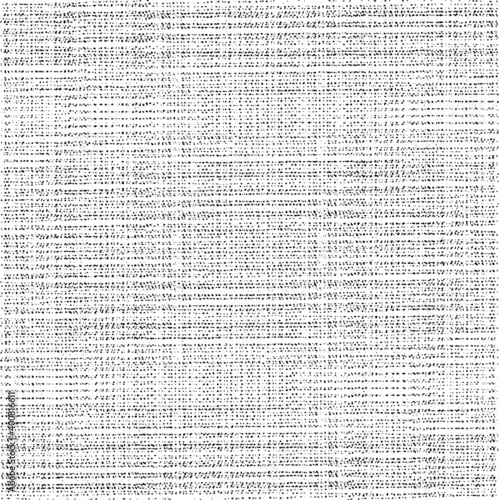 Vector fabric texture. Distressed texture of weaving fabric. Grunge background. Abstract halftone vector illustration. Overlay to create interesting effect and depth. Black isolated on white. EPS10.