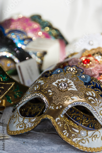 Venice, Italy - February 16, 2020: Venice carnival mask