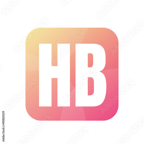 HB Letter Logo Design With Simple style