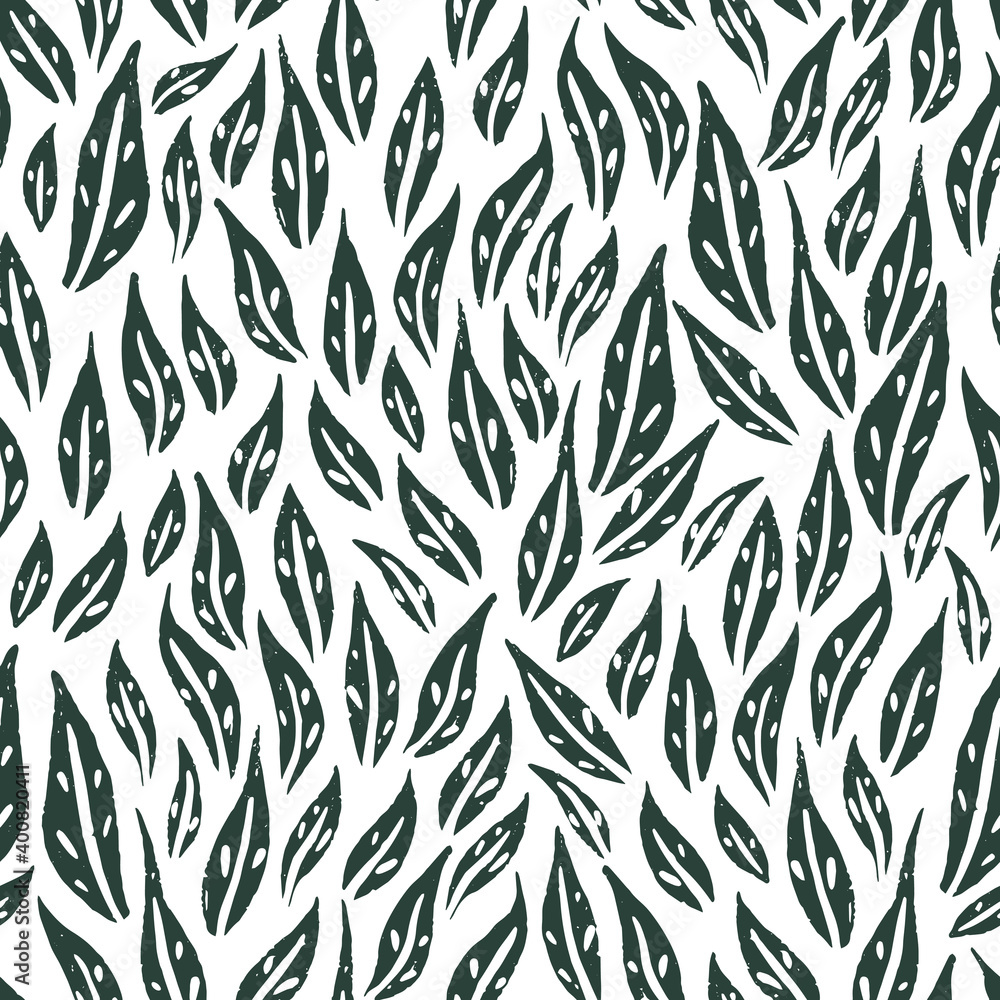 Leaves hand-drawn seamless pattern for fabric, wrapping, textile, wallpaper, background. Leaves hand-drawn seamless pattern for fabric, wrapping, textile, wallpaper, background.