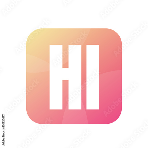HI Letter Logo Design With Simple style