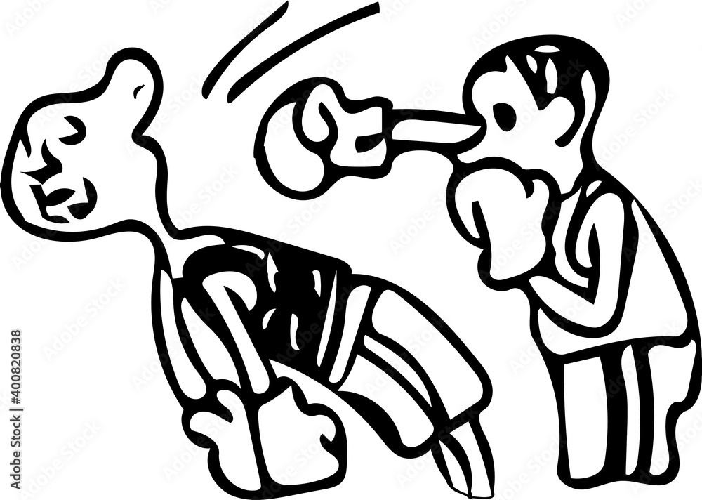 boxing illustration on white background