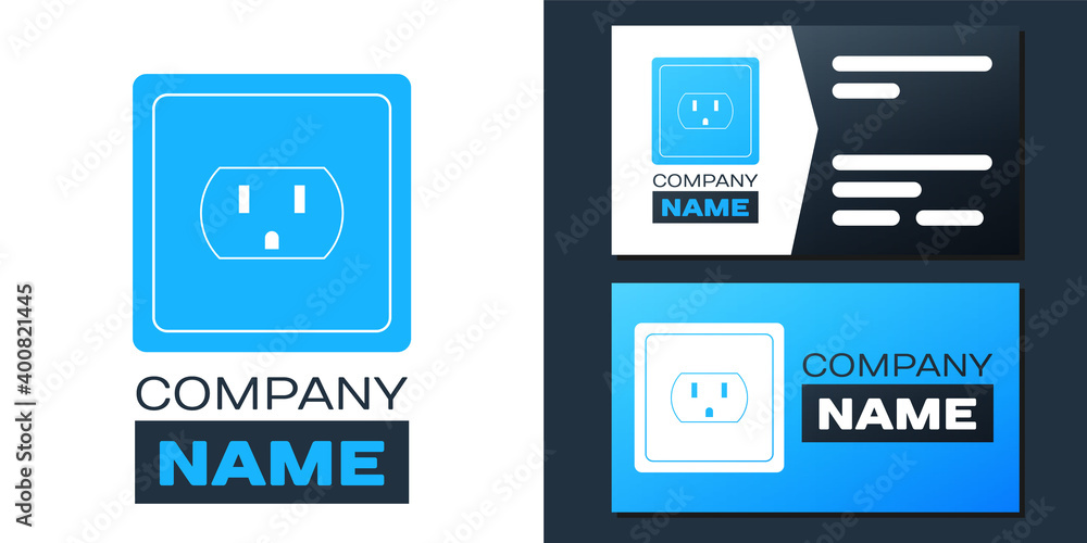 Logotype Electrical outlet in the USA icon isolated on white background. Power socket. Logo design template element. Vector.