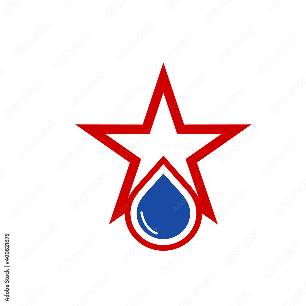 star water drop logo design star water drop logo design
