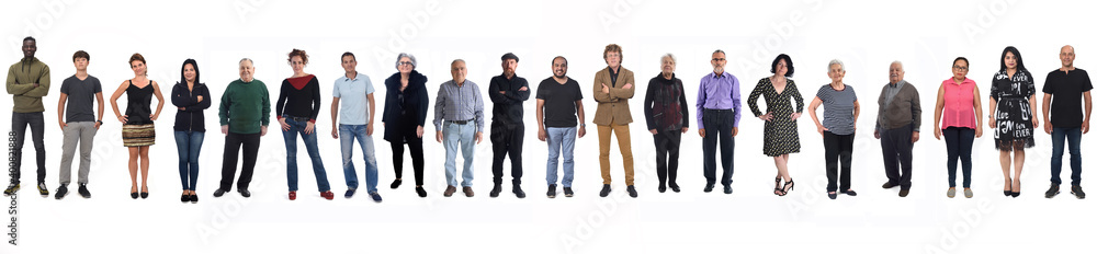 large group of a of mixed people on white large group of a of mixed people on white