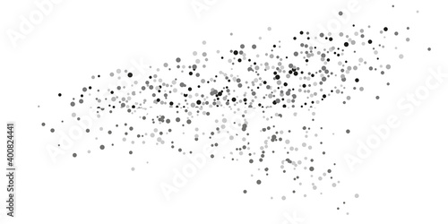 Silver glitter confetti on a white background. Illustration of a drop of shiny particles. Decorative element. Luxury background for your design, cards, invitations, gift, vip. © niko180180