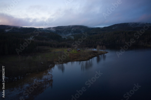 Drone shot of the nature around Bogstad, Oslo, Norway.  © SteinOve