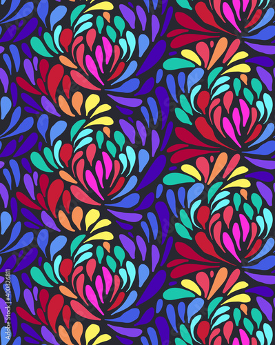 African Ankara Wax Print: vibrant color seamless pattern 