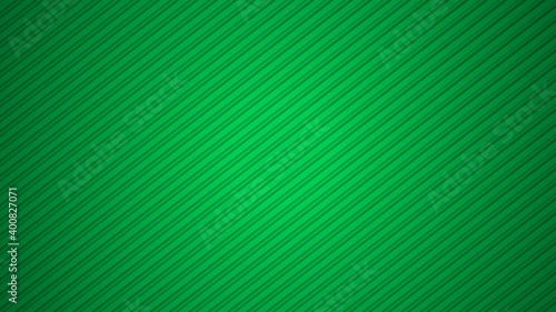 Abstract geometric monochrome background in green colors. Repeating diagonal stripes with shadow.