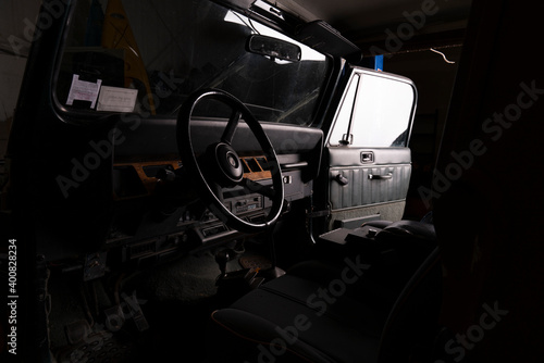 Fototapeta Naklejka Na Ścianę i Meble -  Old Jeep Wrangler interior 
