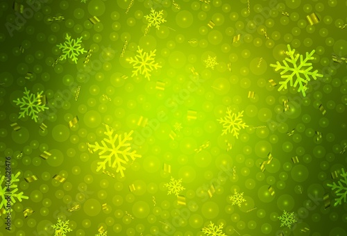 Light Green, Yellow vector background in Xmas style.