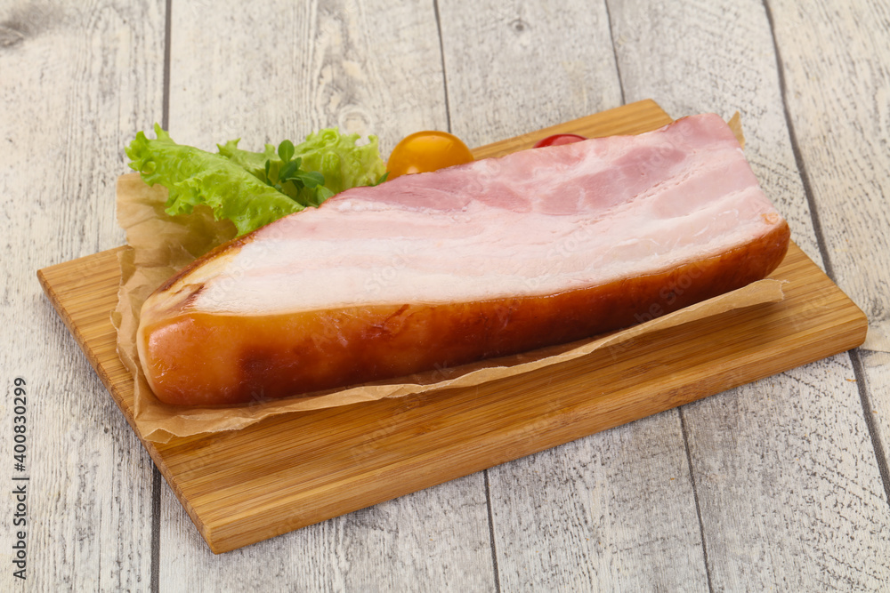 Smoked pork breast with salad leaves Smoked pork breast with salad leaves