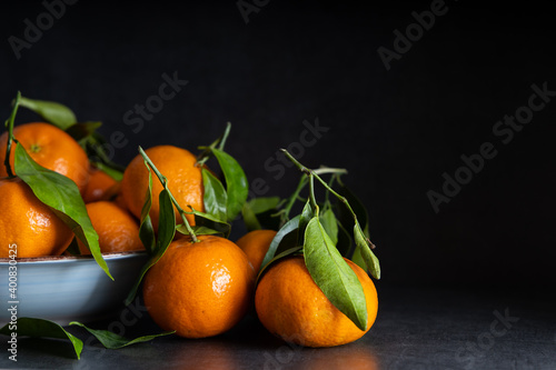 mandarin on a dark background