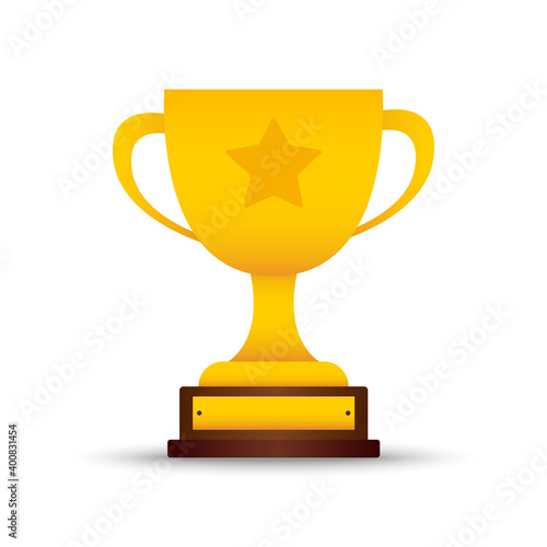 Winner's trophy icon vector is a symbol of victory in a sports event.