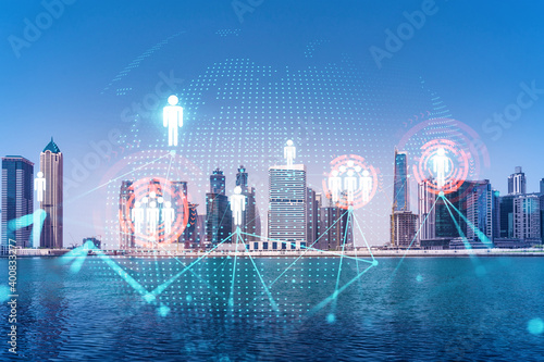 Canvas Print Skyscrapers of Dubai business downtown