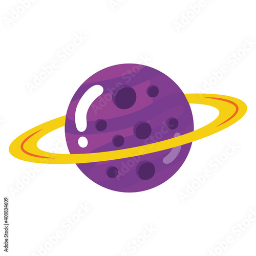 saturn planet space isolated icon vector illustration design