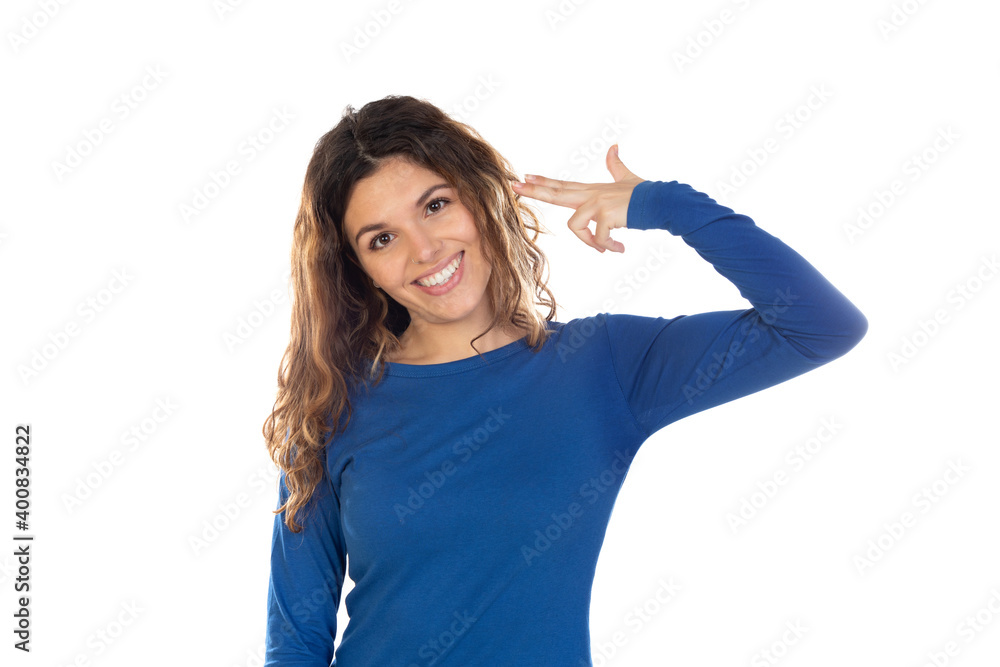 Beautiful woman with wavy hair Beautiful woman with wavy hair