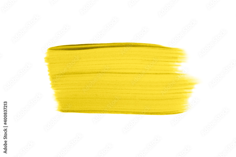 Big Rectangular Illuminating yellow brush strokes or smears isolated on white background. Big Rectangular Illuminating yellow brush strokes or smears isolated on white background.