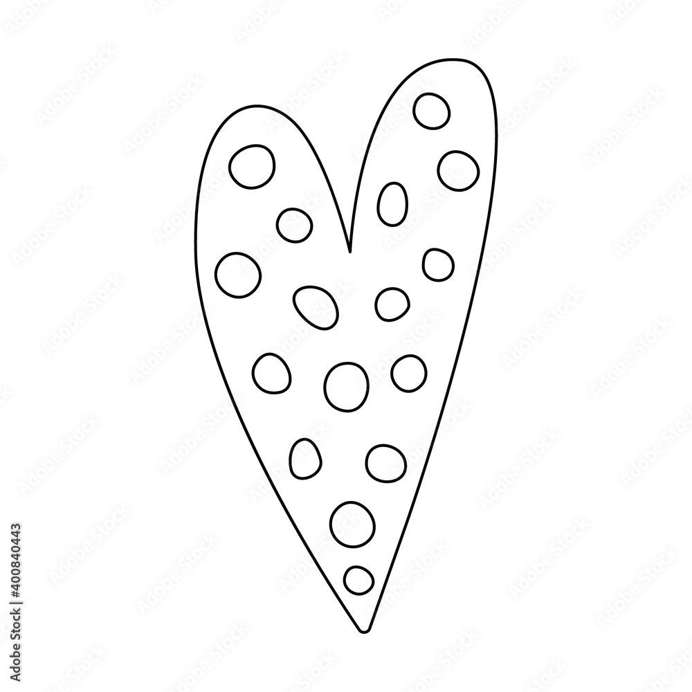 Decorative stylized black and white hearts. Vector illustration in doodle style. Valentine's day card, pattern element and love symbol Decorative stylized black and white hearts. Vector illustration in doodle style. Valentine's day card, pattern element and love symbol
