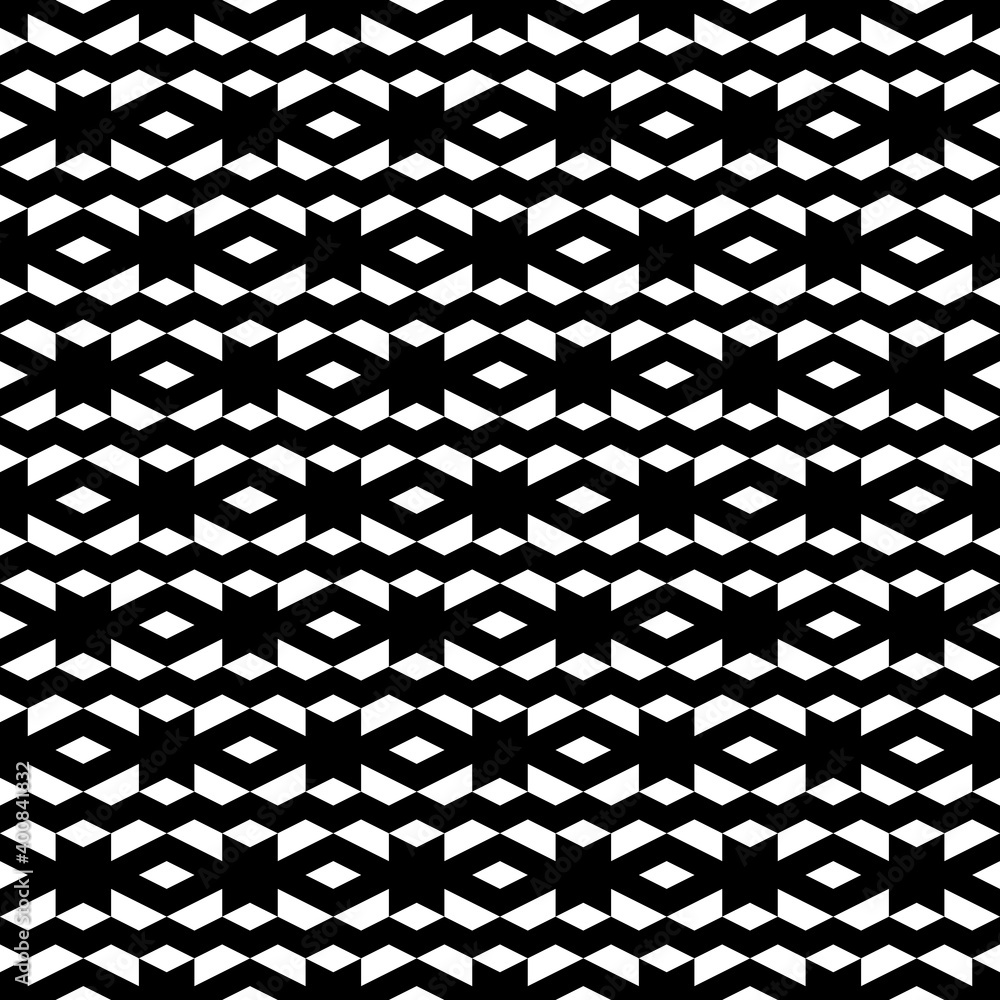 Fototapeta premium Seamless pattern. Geometric figures wallpaper. Trapeziums, rhombuses ornament. Polygons motif. Geometrical backdrop. Abstract background. Digital paper, textile print, web design. Vector artwork