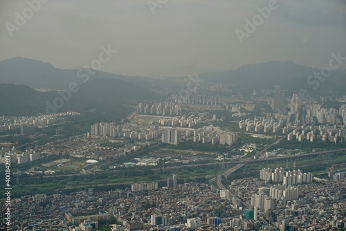 Jamsil-dong und Hangang, Seoul, Südkorea, 2019