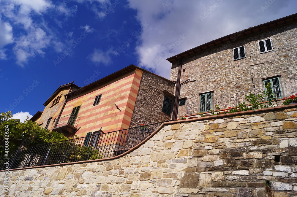 Glimpse of the ancient medieval village of Montefioralle, Tuscany, Italy Glimpse of the ancient medieval village of Montefioralle, Tuscany, Italy