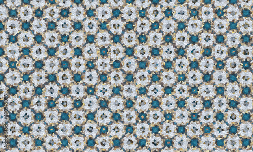 seamless pattern with blue flowers