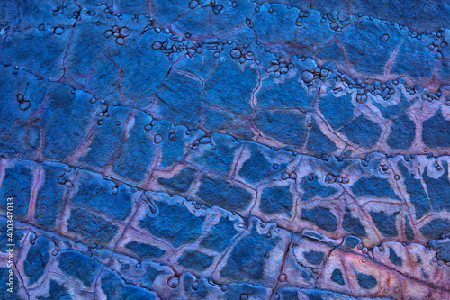 Spain, Huelva Province, Aerial view of blue barren landscape in Rio Tinto Mines area
