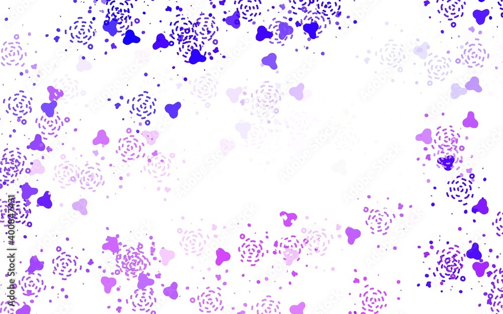 Light Purple, Pink vector background with abstract shapes.