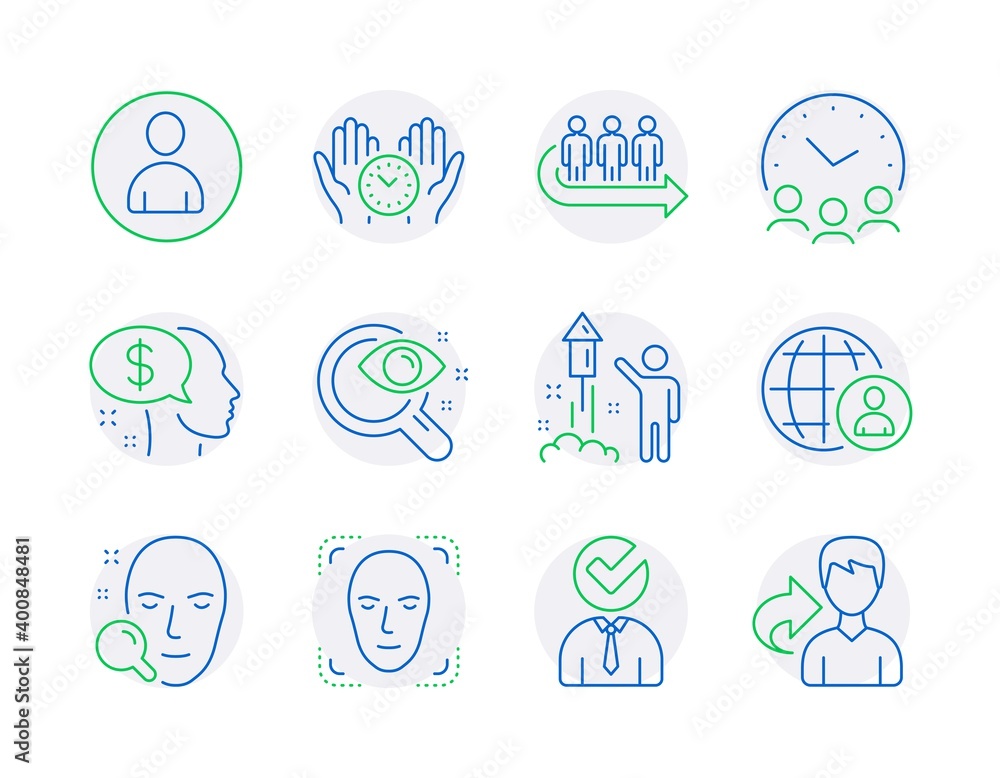 People icons set. Included icon as Fireworks, Vision test, International recruitment signs. Pay, Face detection, Safe time symbols. Face search, Avatar, Meeting time. Vacancy, Queue, Share. Vector People icons set. Included icon as Fireworks, Vision test, International recruitment signs. Pay, Face detection, Safe time symbols. Face search, Avatar, Meeting time. Vacancy, Queue, Share. Vector