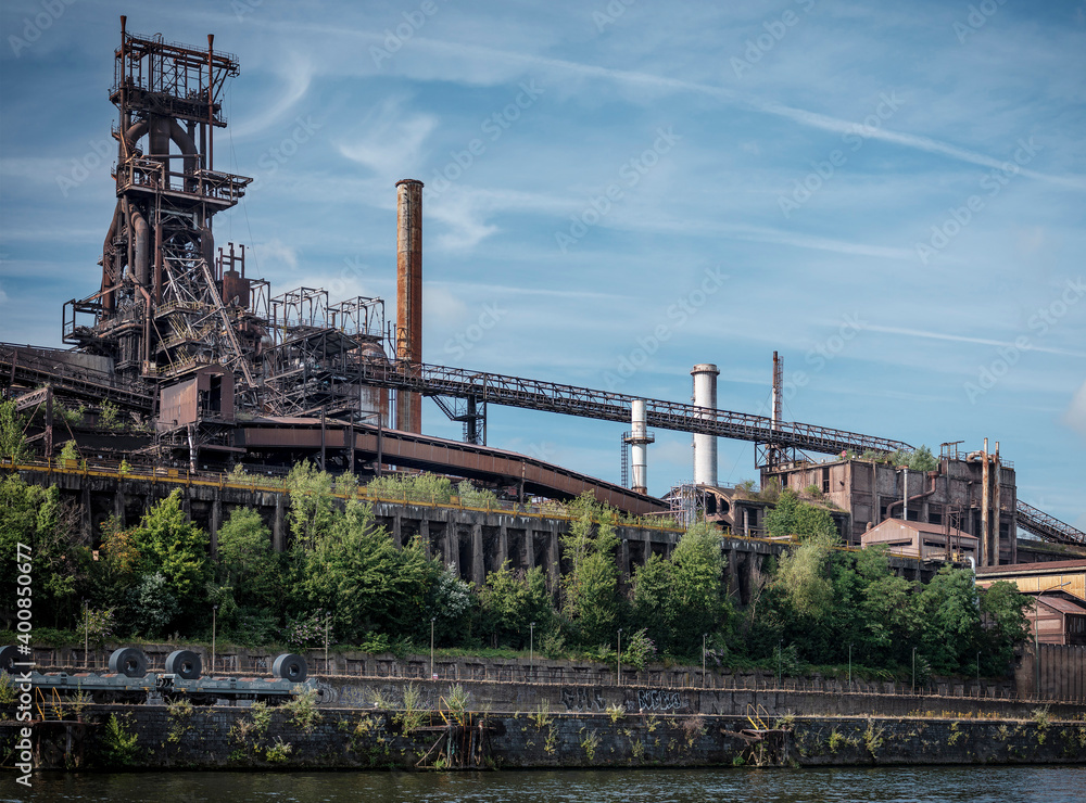 Belgium, Wallonia, metal industry on bank of Meuse Belgium, Wallonia, metal industry on bank of Meuse
