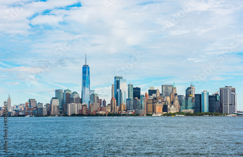 Manhattan panoramic skyline. New York City  USA.