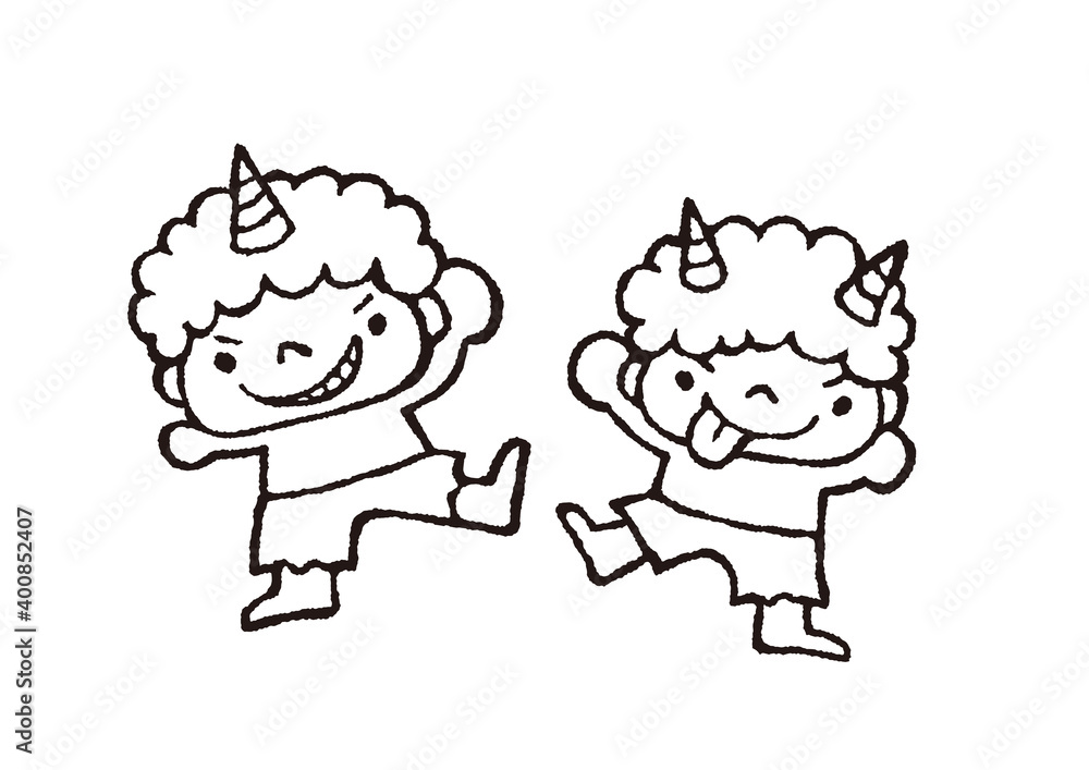 Obraz premium 節分・鬼の兄弟