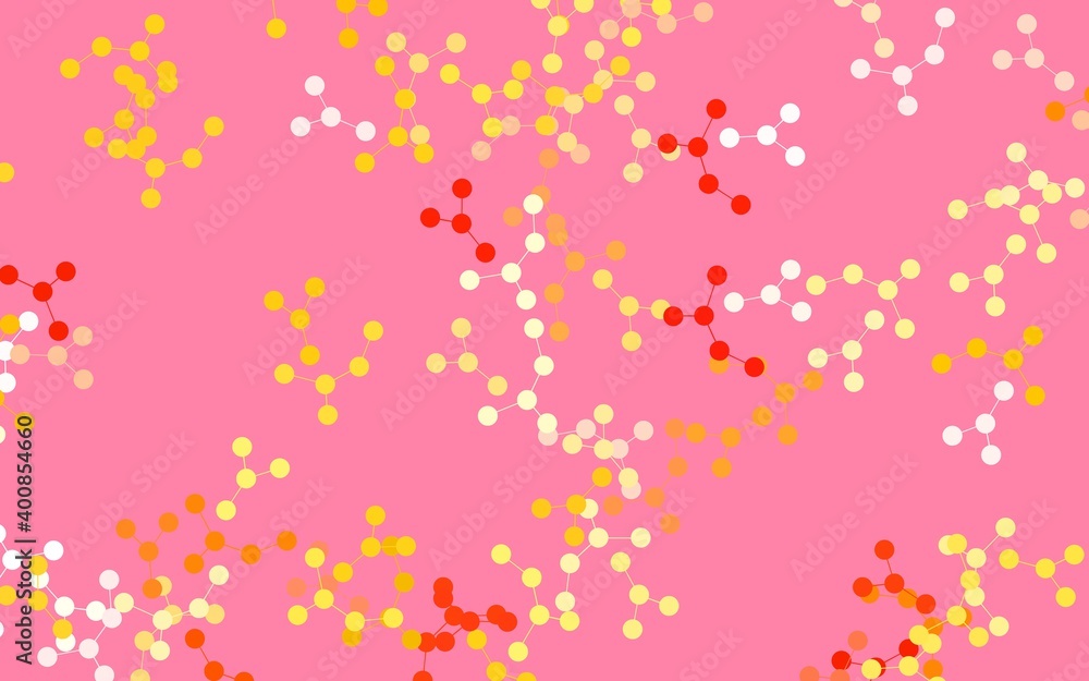 Light Pink, Yellow vector pattern with artificial intelligence network. Light Pink, Yellow vector pattern with artificial intelligence network.