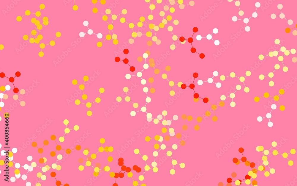 Light Pink, Yellow vector pattern with artificial intelligence network.