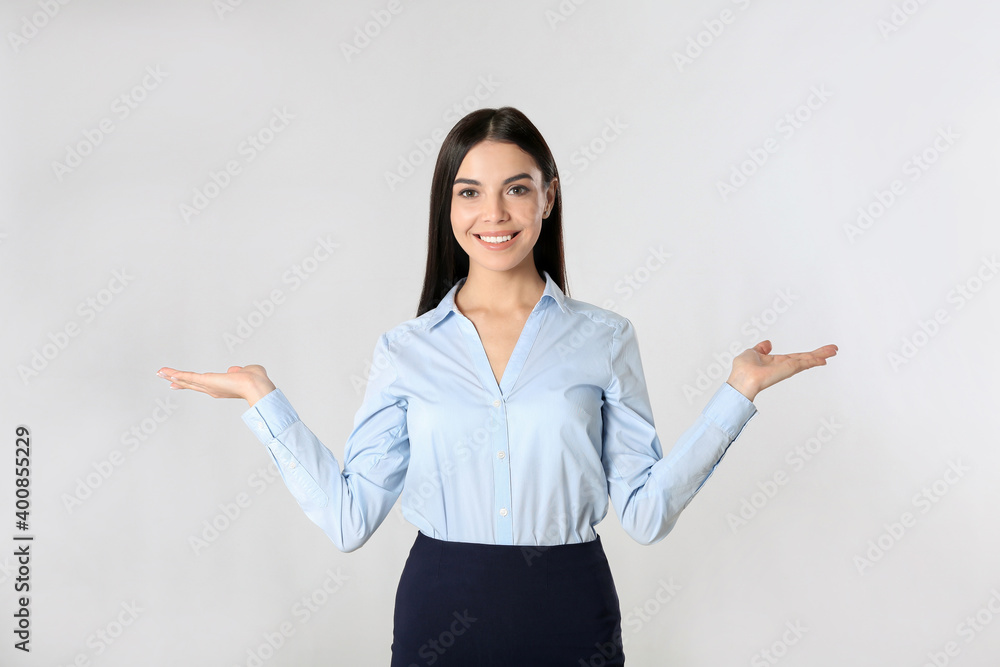 Portrait of young businesswoman on white background Portrait of young businesswoman on white background