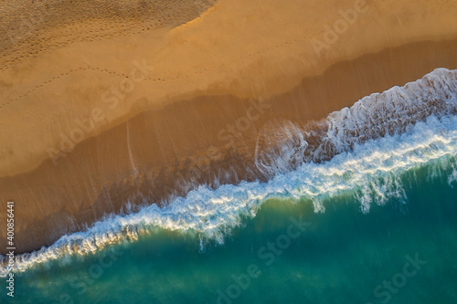 Drone view of coastline of Praia dos Salgados beach photo