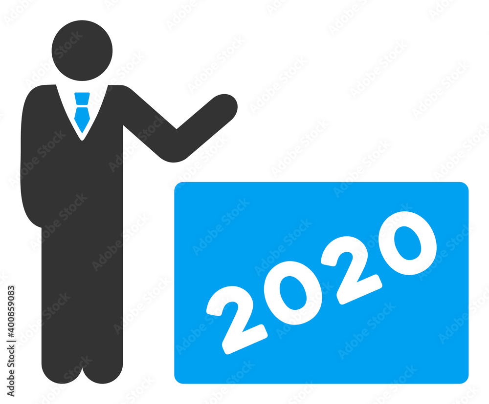 Vector 2020 showing man illustration. An isolated illustration on a white background. Vector 2020 showing man illustration. An isolated illustration on a white background.
