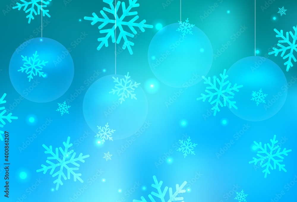 Light BLUE vector pattern in Christmas style. Light BLUE vector pattern in Christmas style.