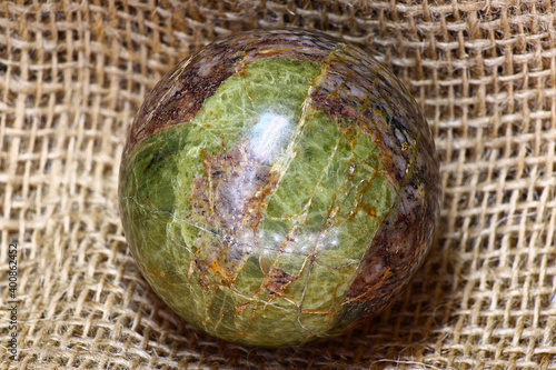 Unakite stone ball (granite with epidote). Russia
 photo